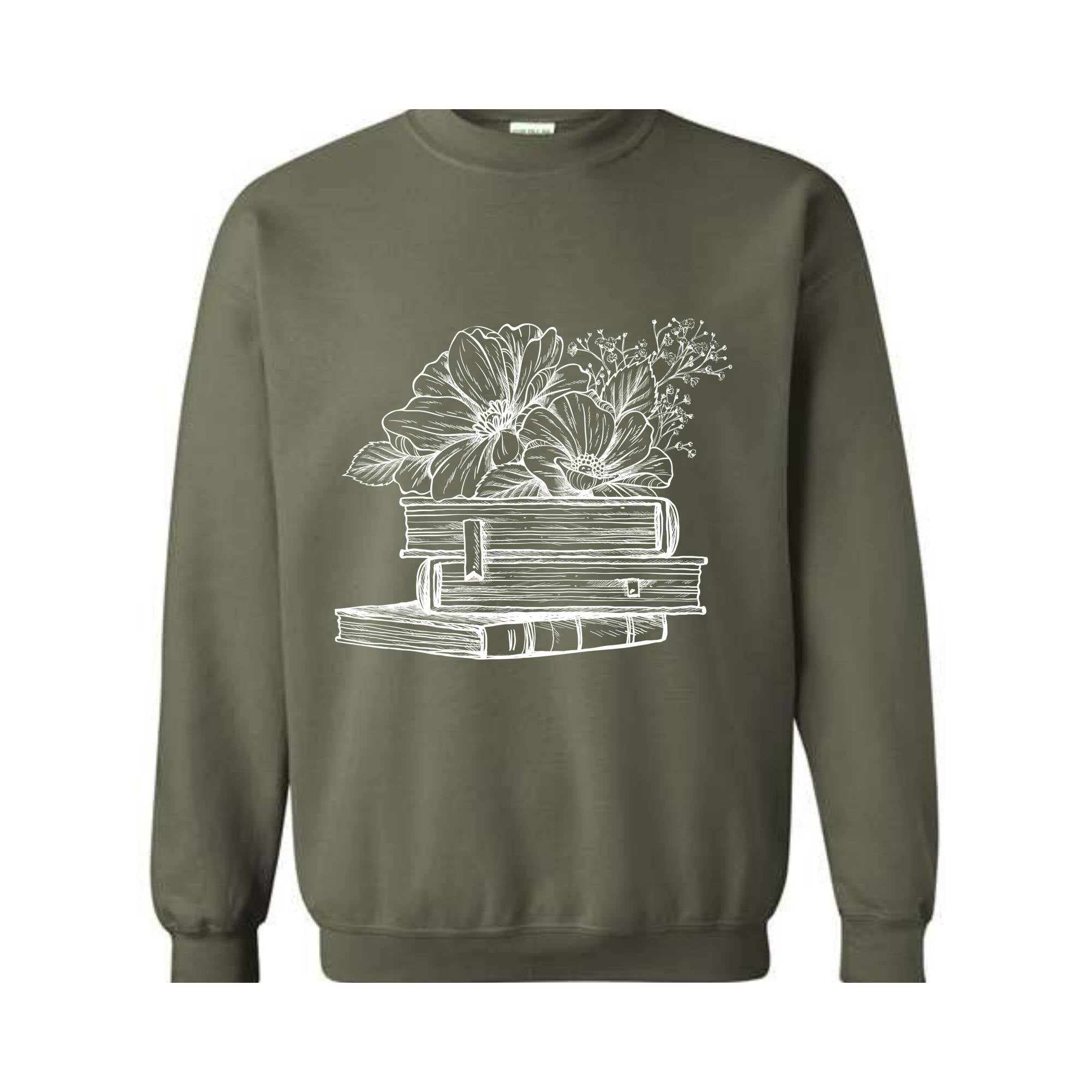 Flowers Book Sweatshirt, Book Club Sweatshirt, Bookworm Sweatshirt, Book Lover Hoodie, Bookish Sweatshirt, Librarian Sweatshirt