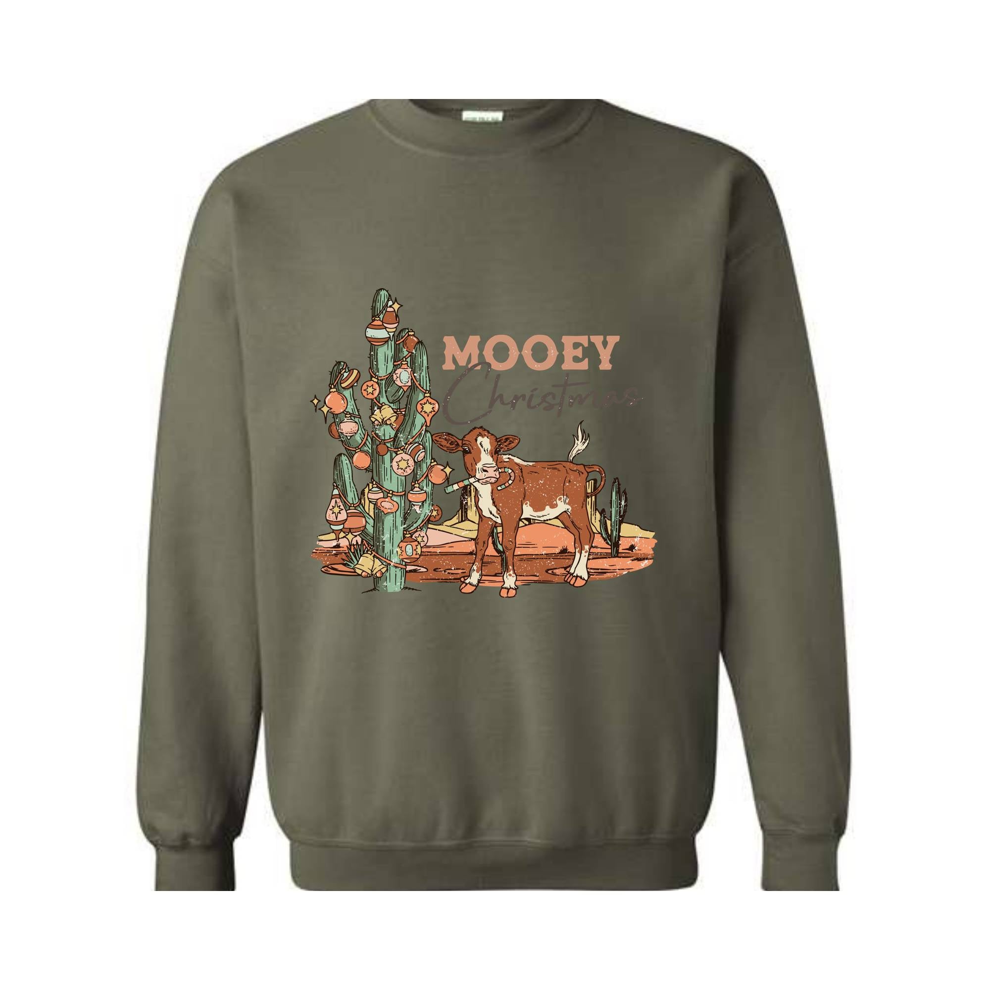 Mooey Christmas Sweatshirt, Western Christmas Sweater, Cowboy Christmas Sweatshirt, Country Christmas