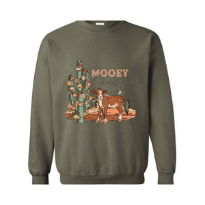 Mooey Christmas Sweatshirt, Western Christmas Sweater, Cowboy Christmas Sweatshirt, Country Christmas