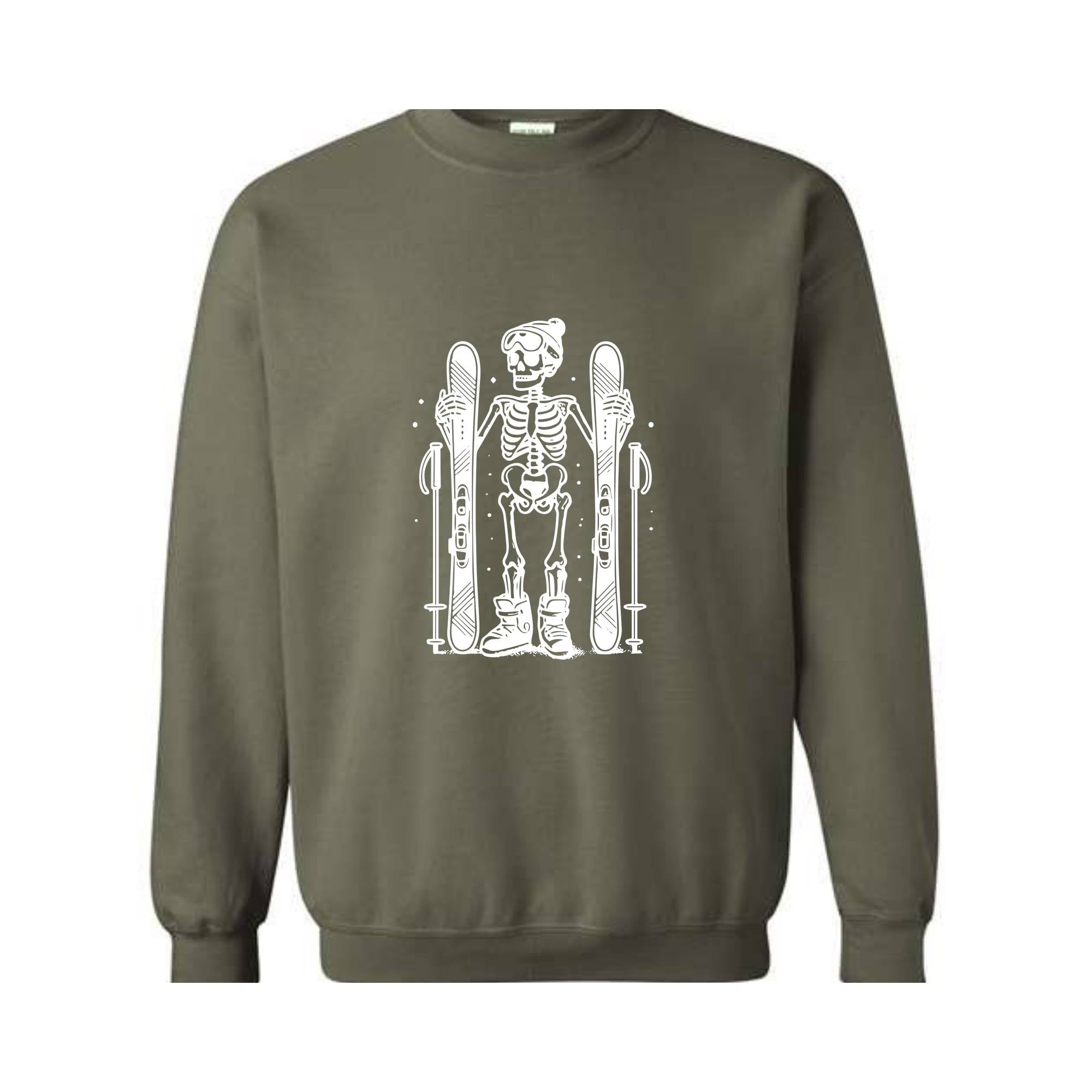 Snow Skiing Sweatshirt, Snowboard Couple Sweatshirt, Skeleton Ski Sweatshirt, Ski Christmas Sweatshirt, Snowboard Lover Gift, Ski Sweater