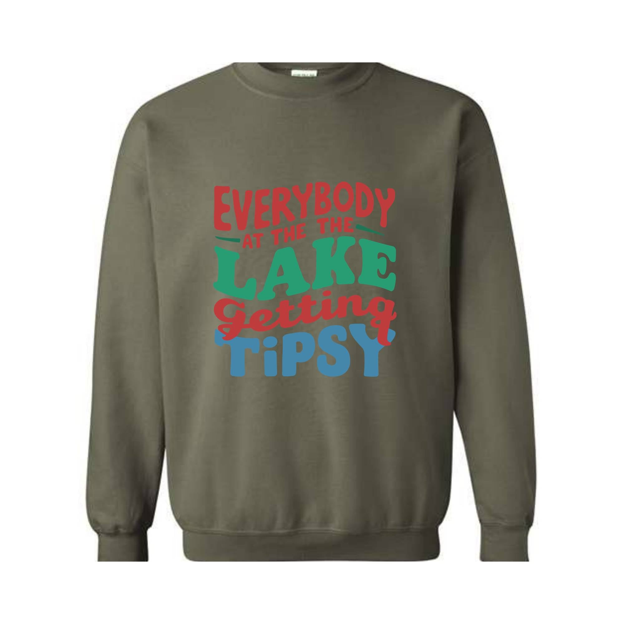 Everybody At The Lake Getting Tipsy Sweatshirt, Women's Lake Party Sweater, Girls Summer Camp Hoodie, Lake Camping Sweatshirt