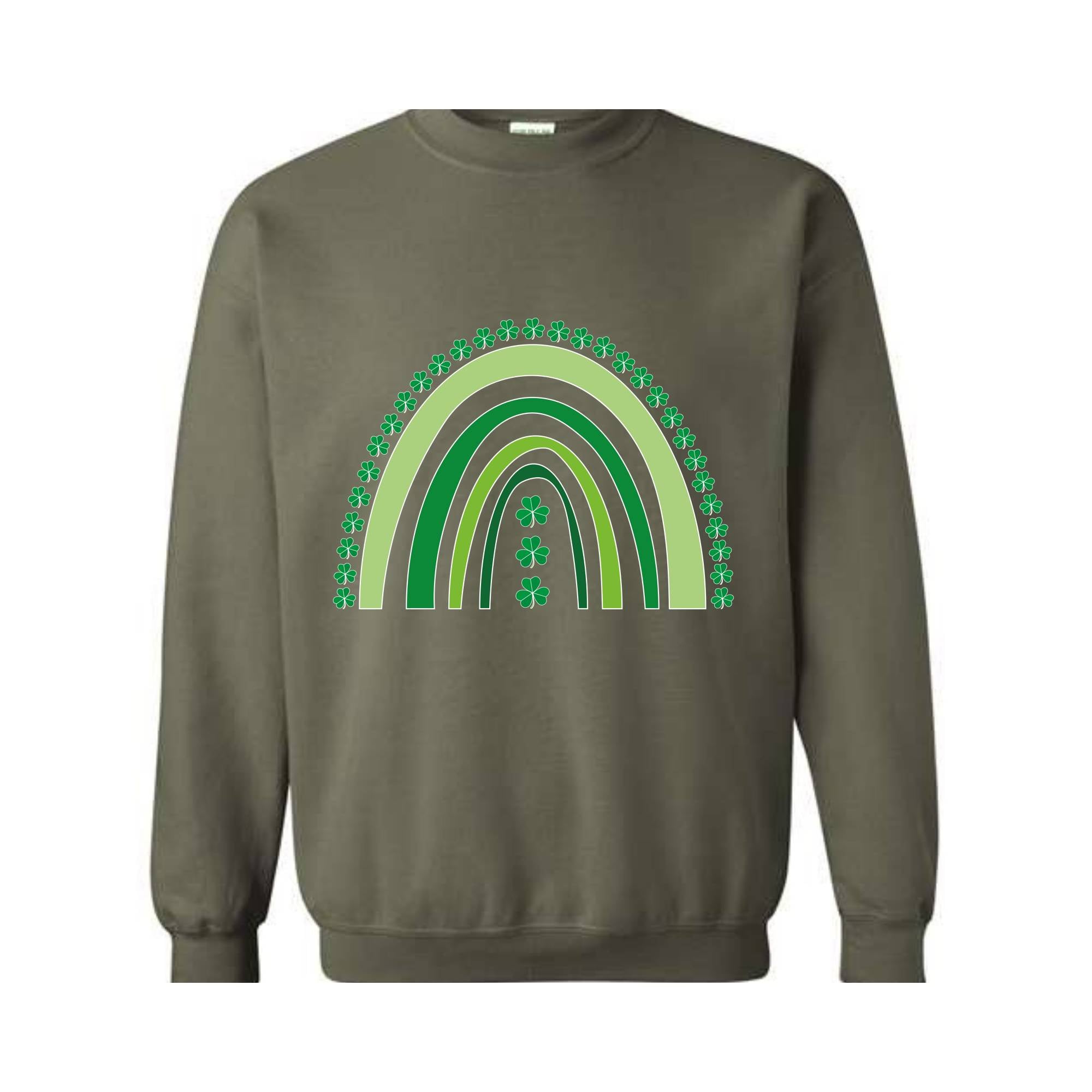 Rainbow Shamrock Sweatshirt, Rainbow Lucky Sweatshirt, St Patricks Hoodie, Patricks Day Sweatshirt, Rainbow Shamrock Lucky Irish Sweatshirt