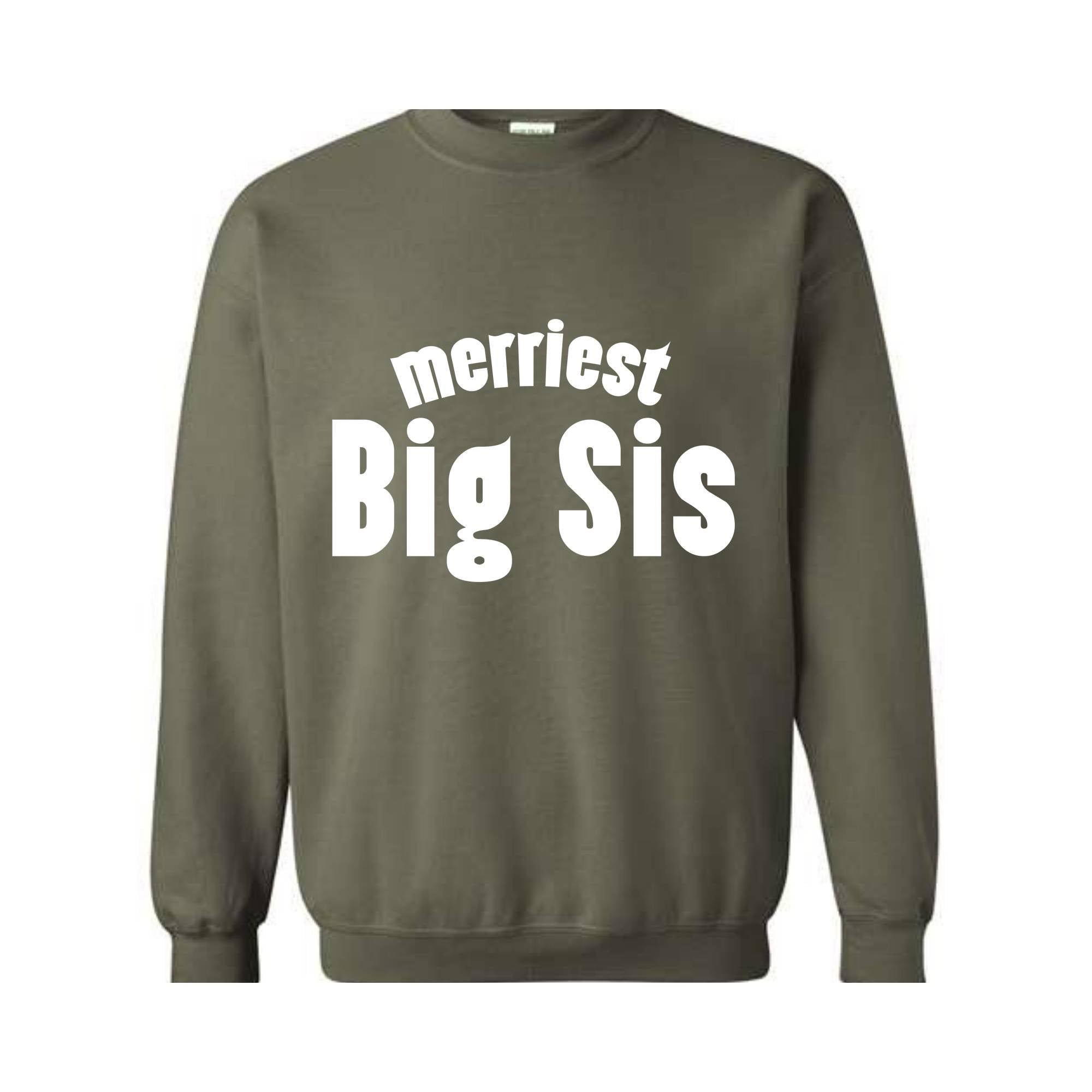 Merriest Big Sis Sweatshirt, Big Brother Hoodie, Little Sister Hoodie, Pregnancy Announcement Tee, Baby Announcement Hoodie