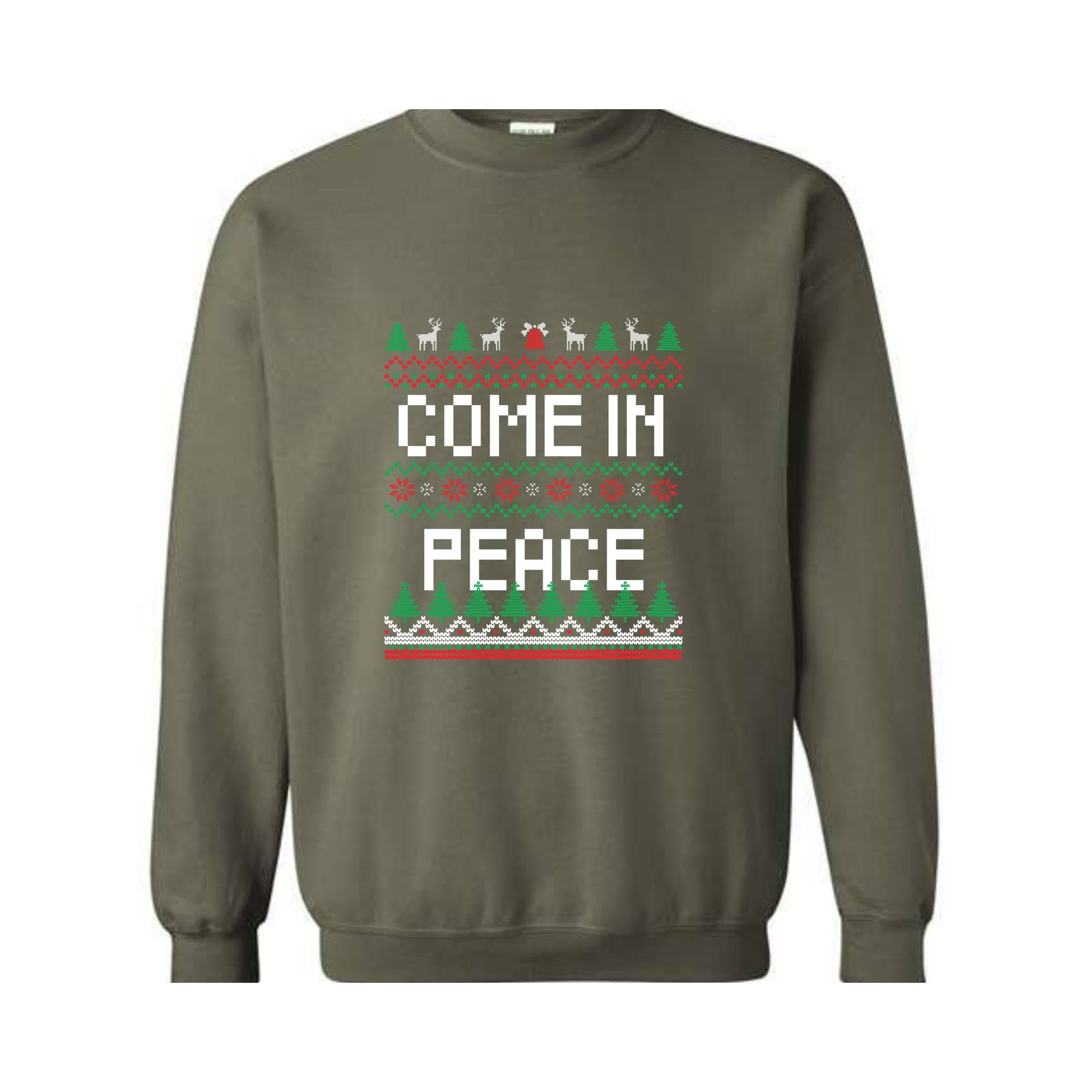 Peace Come In Peace Sweatshirt, Cute Christmas Couple Sweatshirt, Husband Christmas Sweater, Christmas Party Shirt, Christmas Couple Gift