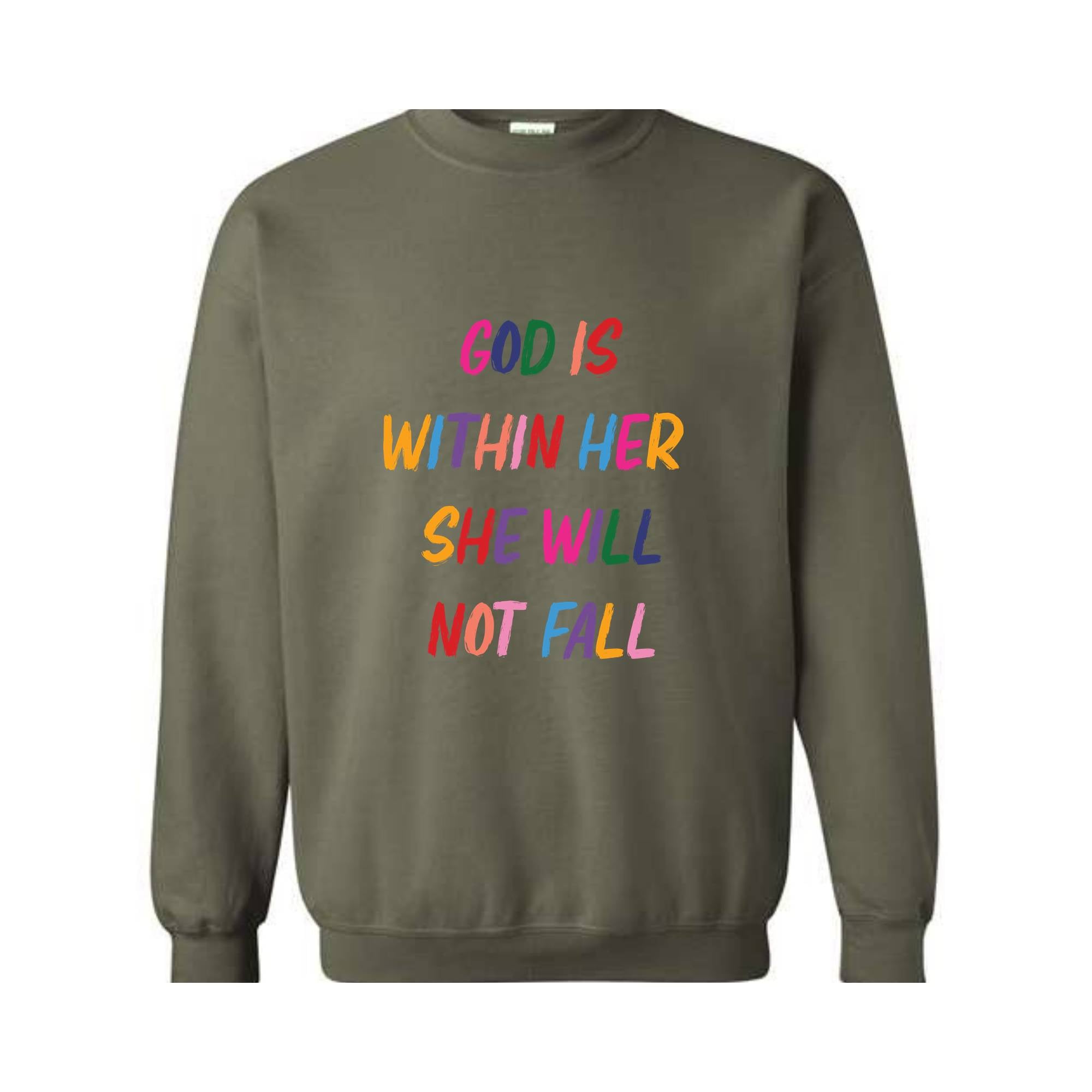 God Is Within Her She Will Not Fall Sweatshirt, Religious Hoodie, Christian Sweatshirt, Easter Religious Hoodie