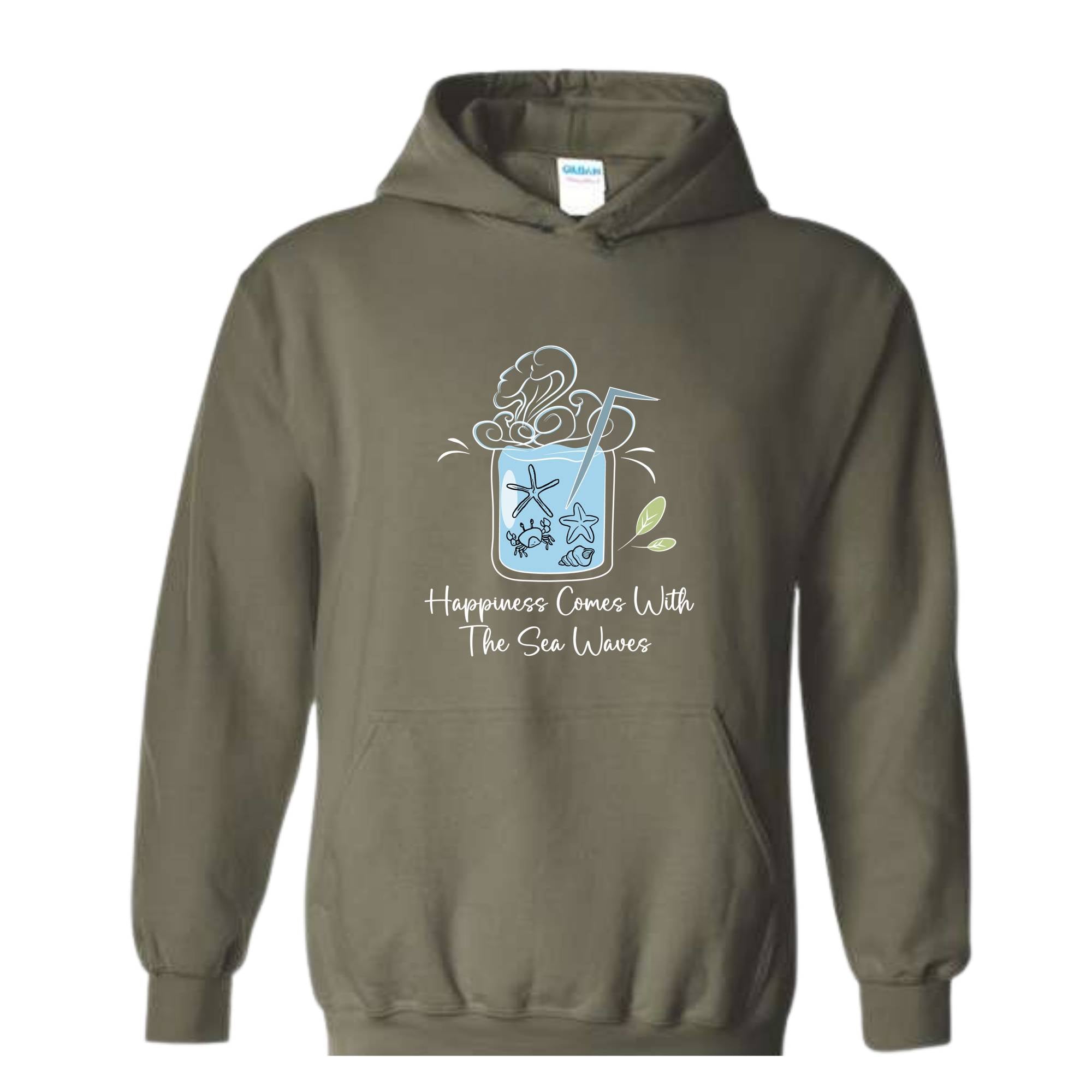 Happiness Comes With the Sea Waves Sweater, Happy Day Sweater, Summer Day Sweater, Waves Sea Sweatshirt, Juice Sea With Straw