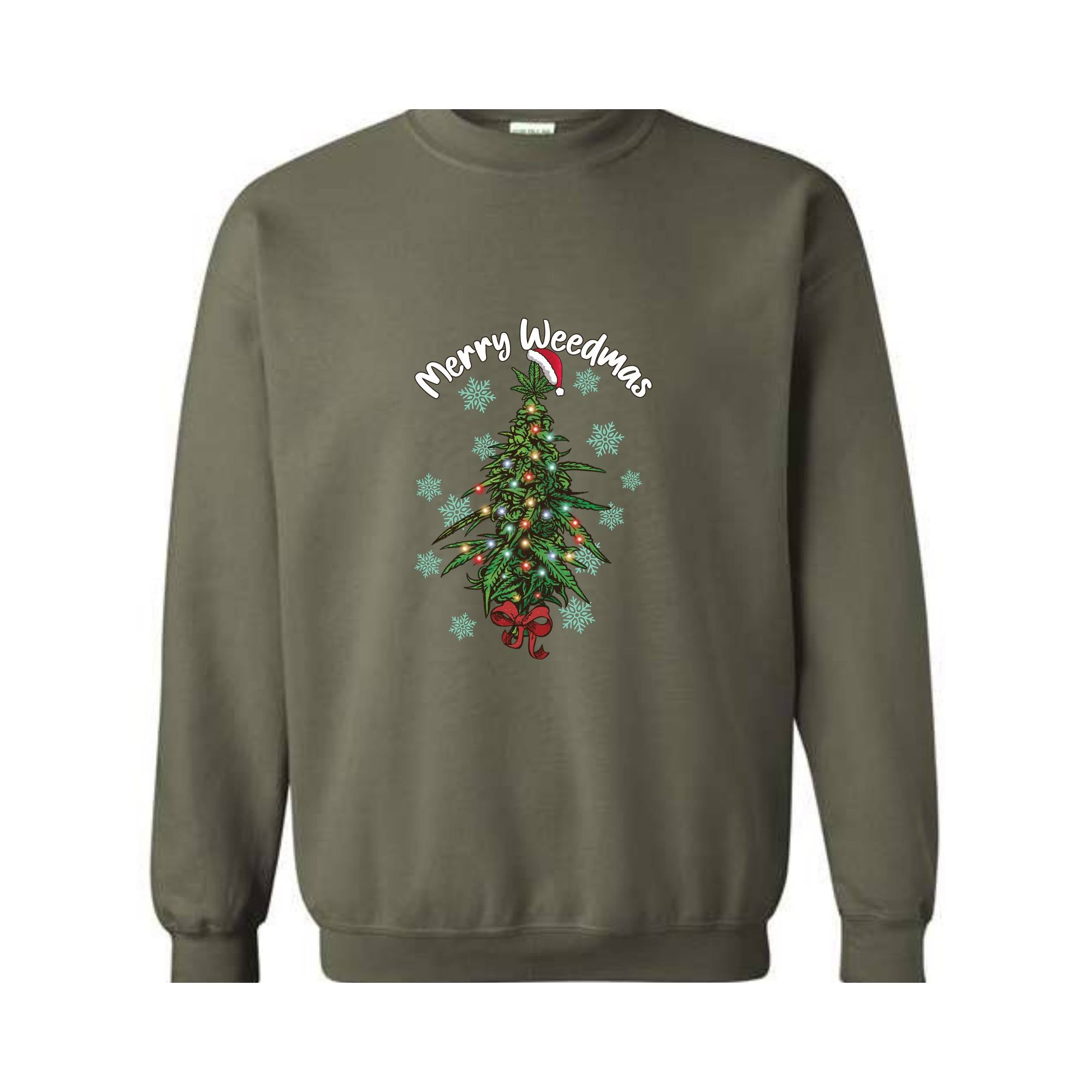 Merry Weedmas Sweatshirt, Christmas Tree Sweatshirt, Christmas Sweatshirt, Santa Claus Sweatshirt, Christmas Gift