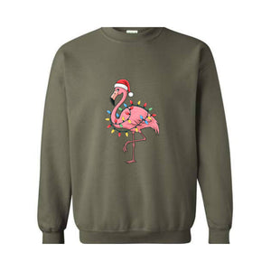 Christmas Flamingo Sweatshirt, Holiday Tee