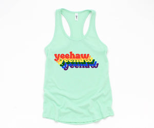 Yeehaw LGBT Tank Top, Pride Month Tank Top, Rainbow Pride Tank Top, Love Is Love Tank Top, Equal Rights Tank Top, Gift For LGBT Support