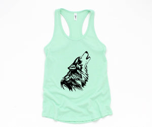 Wolf Tank Top, Howling Wolf Tank Top , Wolves Tank Top, Animal Tank Top, Camp Tank Top, Girls Tank Top, Gift for Mom