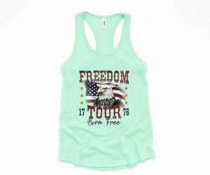 Freedom Tour Born Free Tank Top, USA Tank Top, Independence Day, 4th Of July Tank Top, USA Shirt, Fourth Of July Outfit, Bald Eagle Shirt