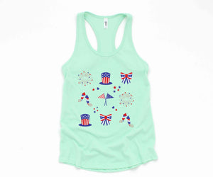 American Tank Top, America Map Tank Top, Fireworks Tank Top, Bow Tank Top, 4th Of July Tank Top, Independence Day Tank Top, Memorial Tank