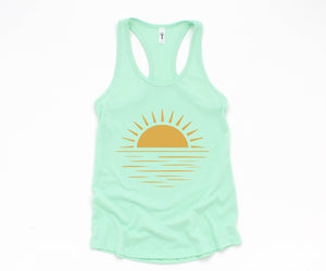 Sun Tank Top, Sunshine Tank Top, Summer Shirt For Lady, Beach Tank Top, Summer Positive Vibes Shirt, Ocean Tank Top