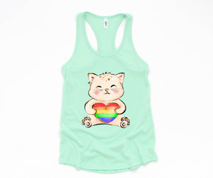 Cute LGBTQ Cat Tank Top, LGBTQ Pride Tank Top, Gay Pride Tank Top, Pride Month Tank Top, Love Is Love Tank Top, Female Symbol Tank Top