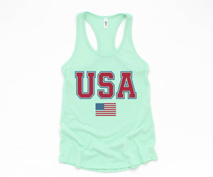 Vintage USA Flag Tank Top, 4th of July Tank, 4th of July Gifts, Vintage Tank Top, USA Apparel, Independence Day Tank Top