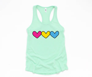 Pansexual Big Hearts Tank Top, Pansexual Pride, Pan Tank Top, Pansexual Rights, Pansexual Gift Ideas, Pansexual Tank Top