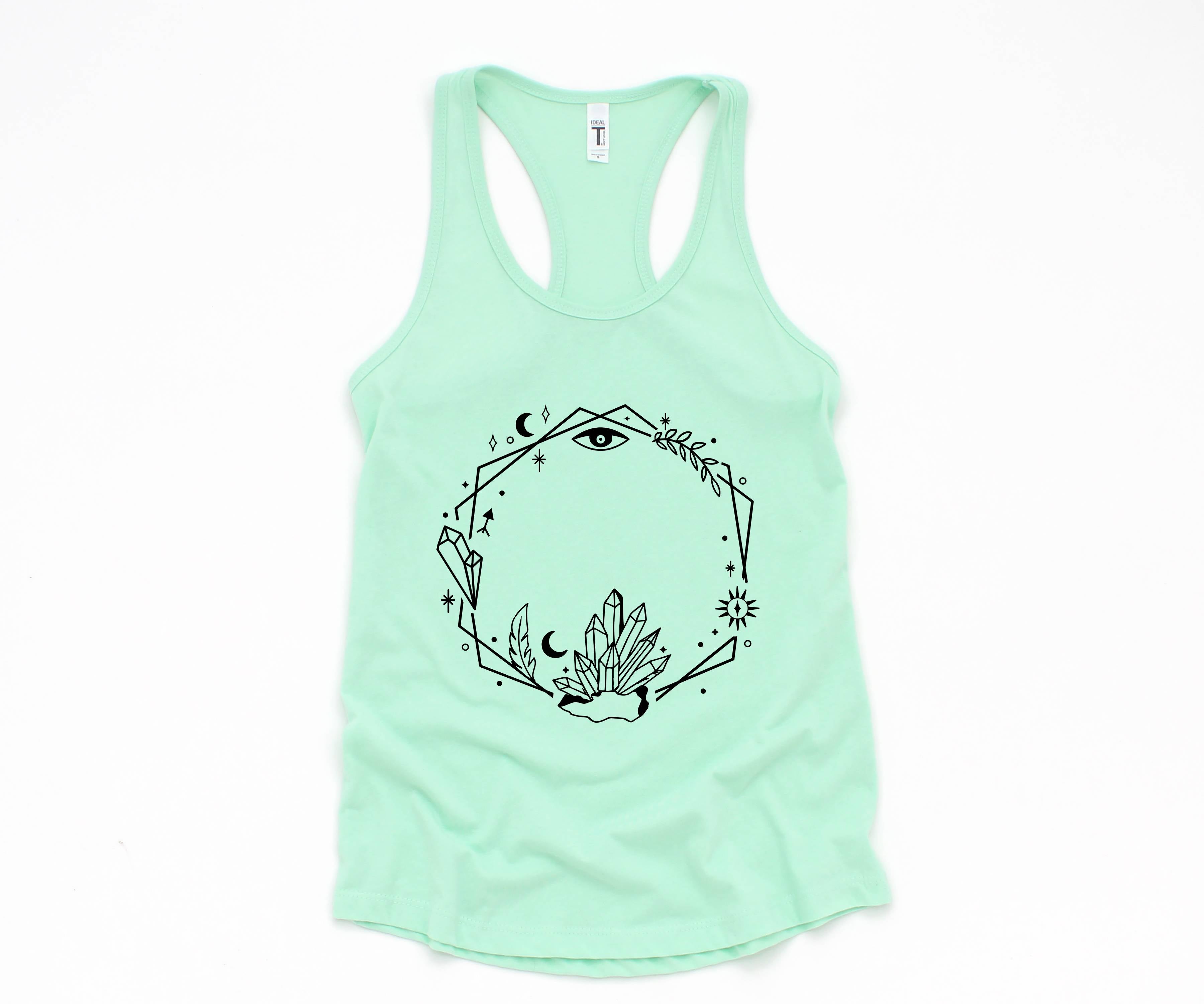 Wreath Tank Top, Witch Lover Tank Top, Crystal Tank Top, Mystic Tank Top, Spiritual Tank Top, Mystical Tank Top