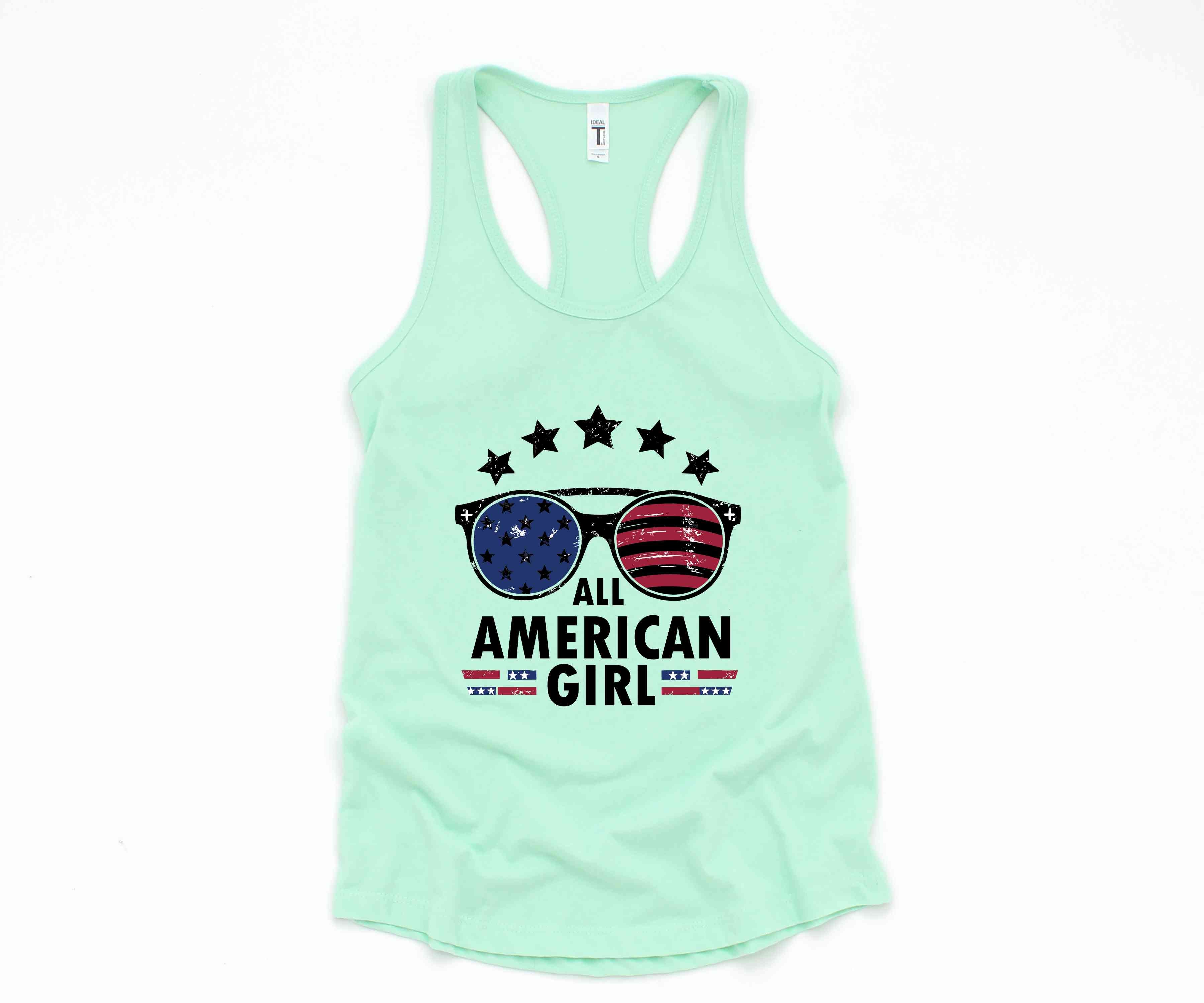 All American Girl Tank Top, 4th of July Tank, Patriotic Tank, 4th Of July Tank, Usa Flag Shirt, Independence Day Shirt