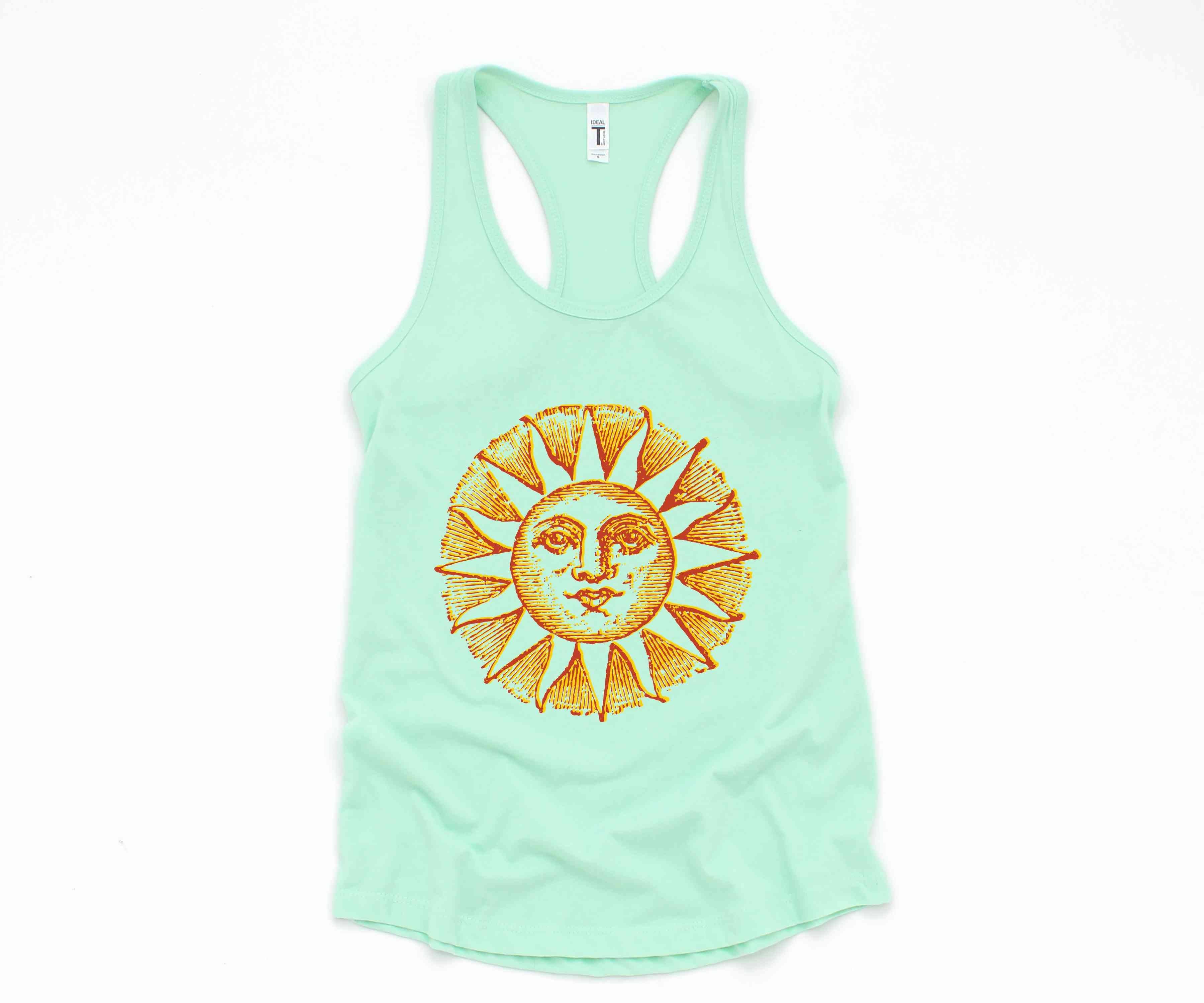 Vintage Sun Tank Top, Boho Sun Tank Top, Summer Tops, Vintage Apparel, Beach Lovers Gift, Workout Tank