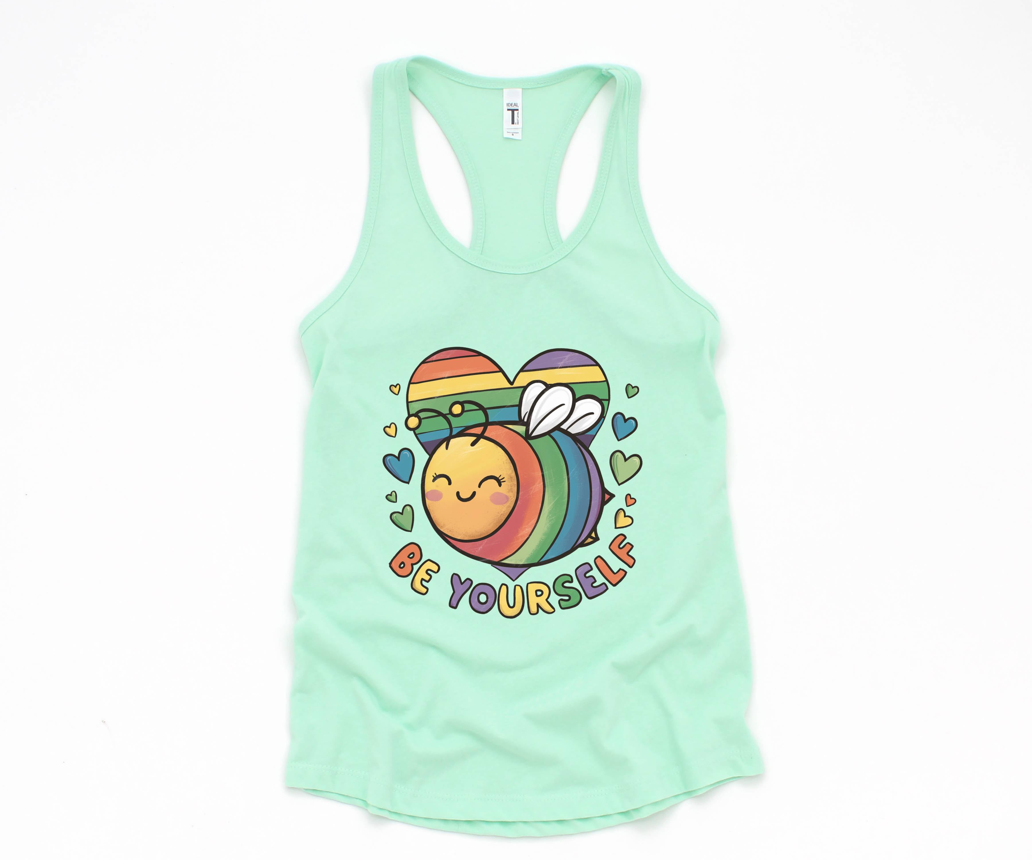 Cute LGBTQ Bee Tank Top, LGBTQ Pride Tank Top, Gay Pride Tank Top, Pride Month Tank Top, Love Is Love Tank Top, Rainbow Heart Tank Top