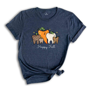 Happy Fall Dentist Shirt, Fall Shirt, Dentist Thanksgiving T-Shirt, Pumpkin Teeth Shirt, Dental Halloween Shirts, Trick Or Teeth Tee