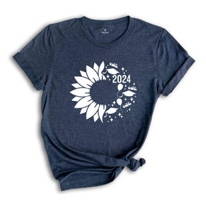 Senior 2024 Sunflower T-Shirt, Graduation 2024 Shirt, Graduation Gift, Class of Shirts 2024, Grad Of 2024 Tee, Last Day of School