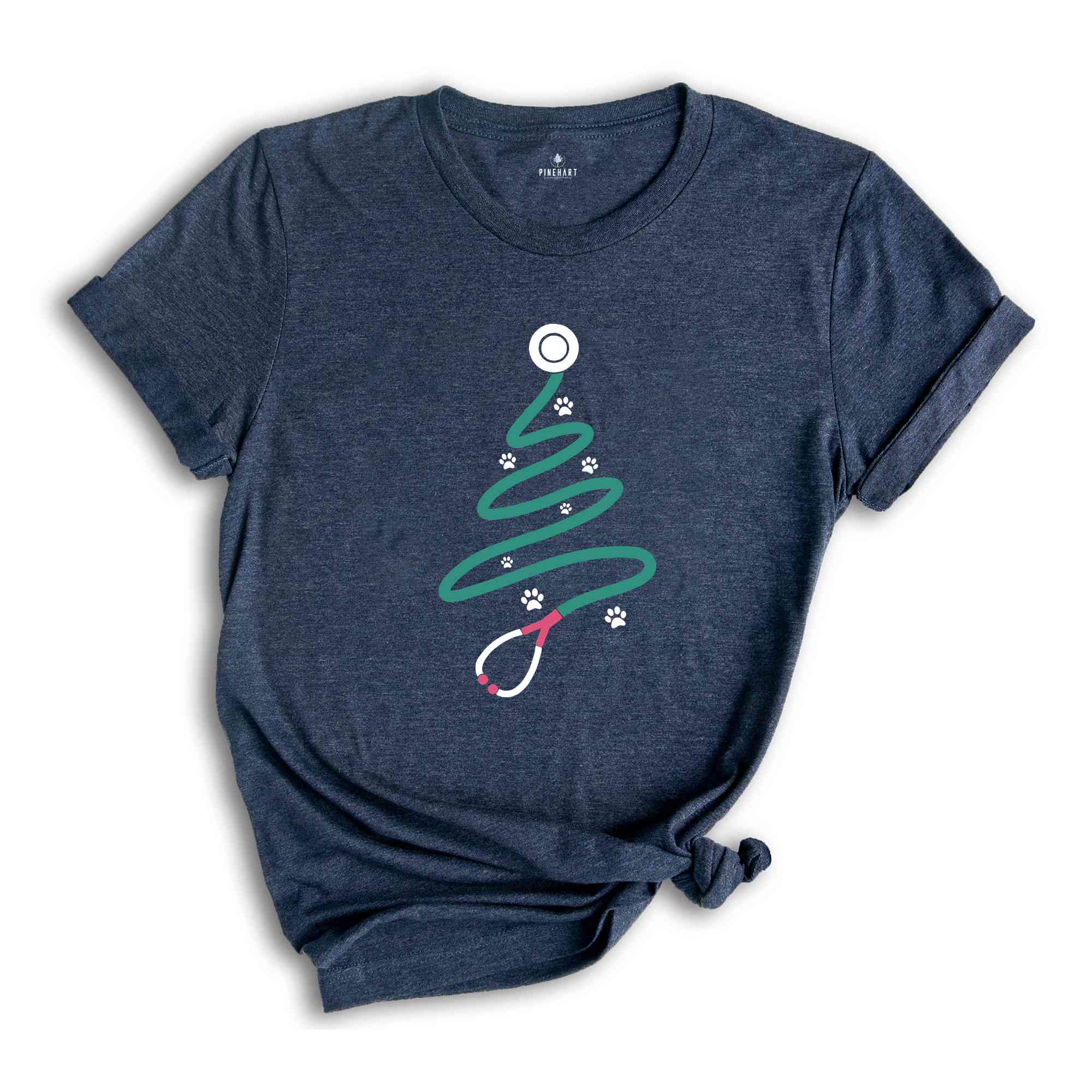 Stethoscope Christmas Tree Shirt, Veterinarian Christmas Gift, Vet Tech Gift, Animal Doctor Tee, Christmas Outfit