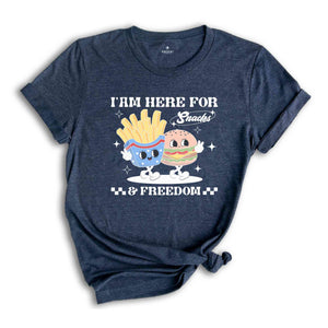 I Am Here For Snacks & Freedom Shirt, Independence Day Shirt, Memorial Day Shirt, Republican Shirt, 1776 America, Retro America Shirt