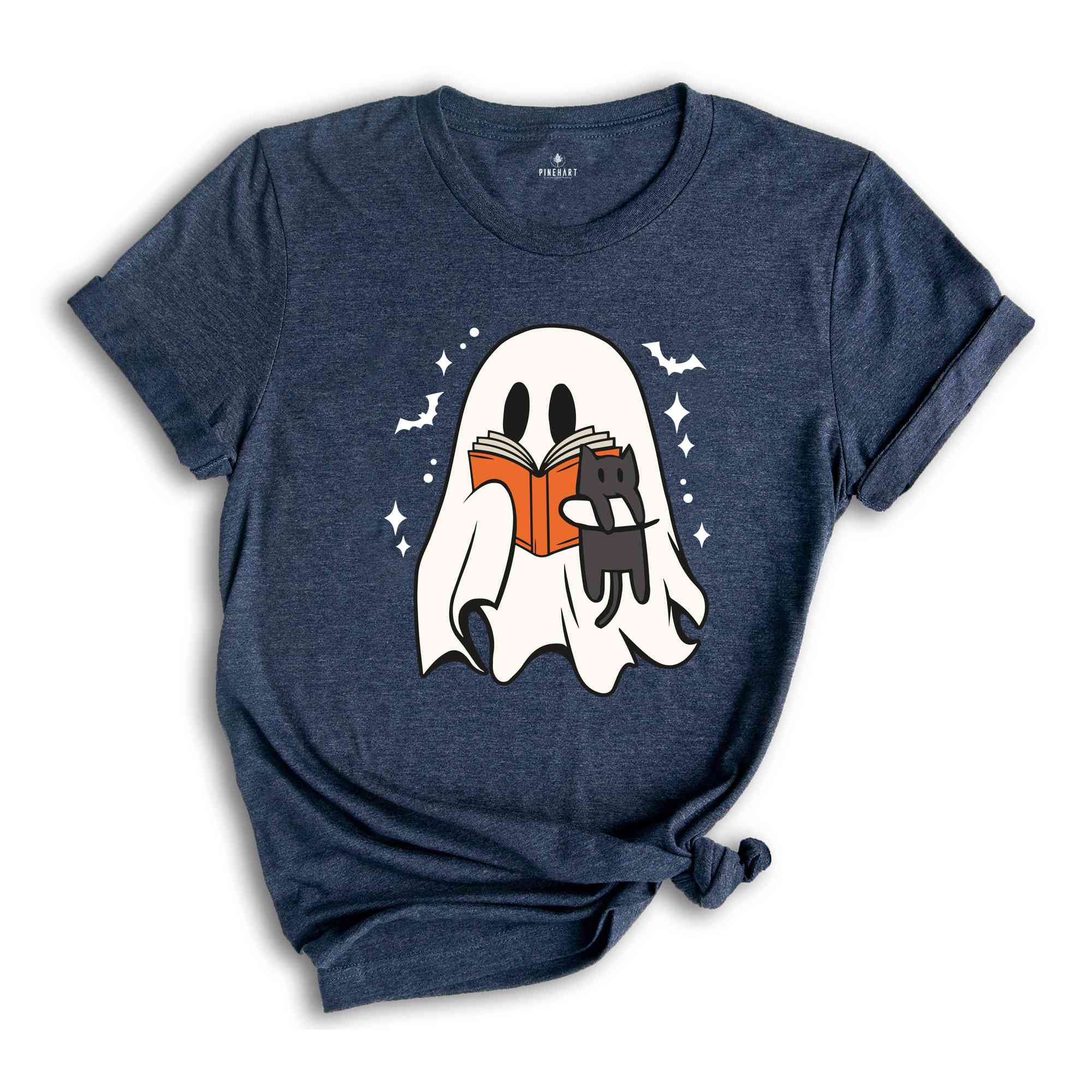 Cute Bookish Ghost Shirt, Boo Shirt, Halloween Librarian Shirt, Spooky Season Shirt, Bookworm Gift, Ghost Reading Book Shirt, Spooky Shirt