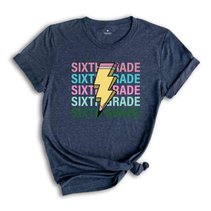 Sixth Grade Pencil Shirt, Pencil Bolt Shirt, Retro Shirt, Back To School Shirt, School Shirt, Teacher Shirt, Pencil Shirt, Teacher Gift