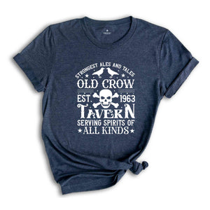 Strongest Ales And Tales Old Crow Tavern Shirt, Halloween Shirt, Spooky Pumpkin Shirt, Halloween Party Shirt, Halloween Gift