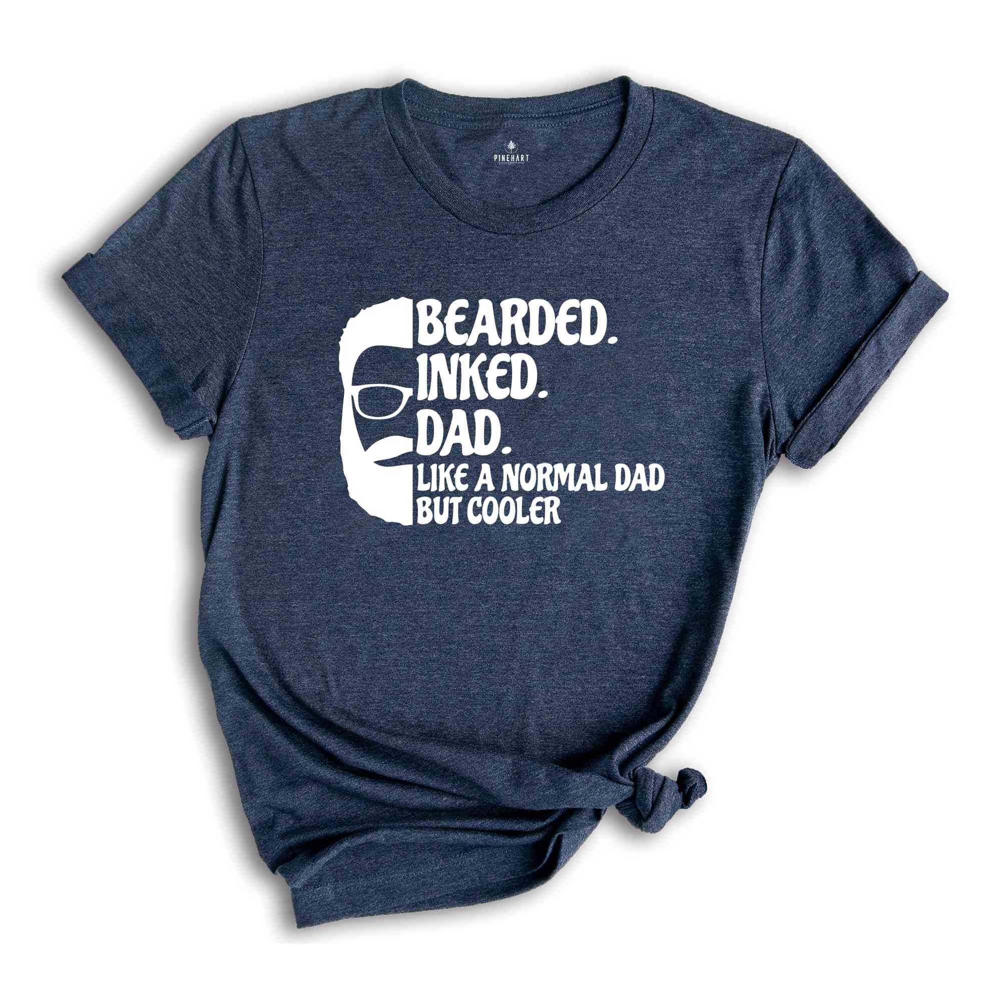 Bearded Inked Dad Like A Normal Dad But Cooler Shirt, Fathers Day Shirt, Gift For Dad, Funny Fathers Day Shirt, Daddy Birthday Shirt)