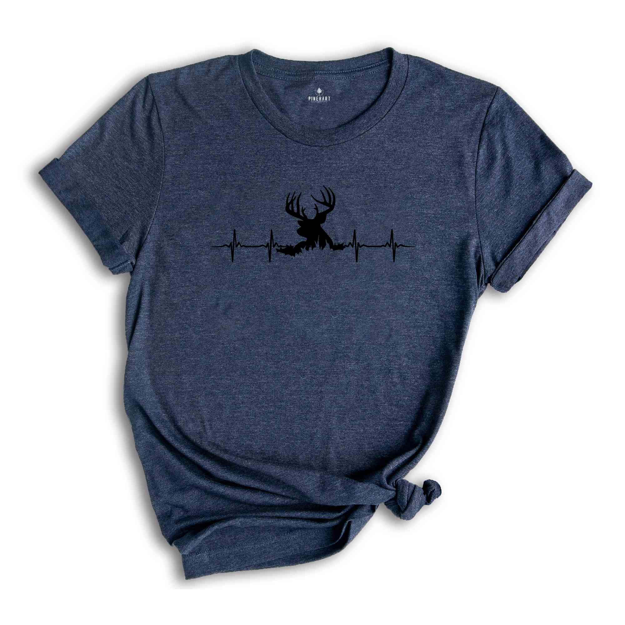 Deer Heartbeat Shirt, Deer Hunting Shirt, Gift for Hunter, Dad Birthday Gift, Hunter Dad Shirt, Hunting Gift, Dad Outdoor Shirt