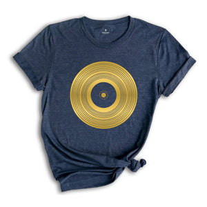 Gold Vinyl Record Shirt, Music Lover Shirt, Men Music Shirt, LP Record Shirt, Record Collector Shirt, DJ Music Shirt, Teacher Shirt