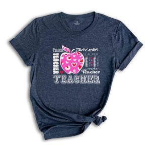 Back To School Shirt , Leopard Teacher Shirt, Teacher Appreciation Shirt, Leopard Apple Teacher Shirt, Kindergarten teacher tee