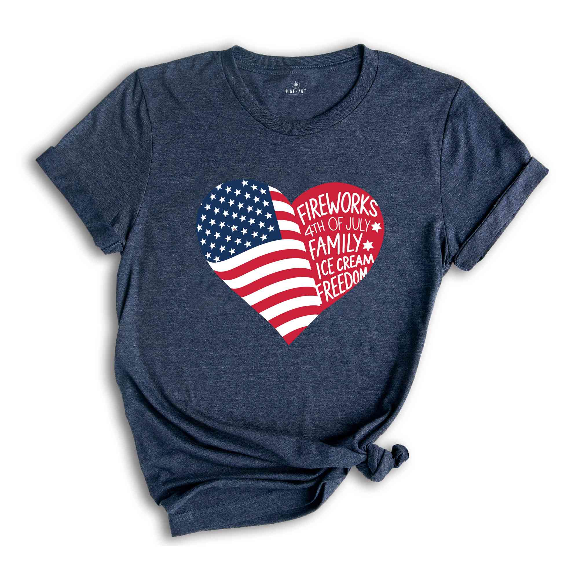 American Heart 4th Of July Shirt, 4th Of July Flag T-Shirt,Freedom TShirt,Independence Shirt, American Flag Heart Shirt