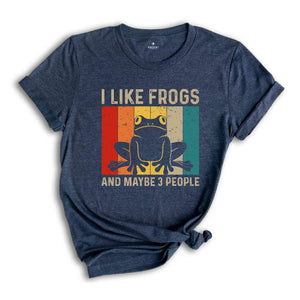 I Like Frogs and Maybe 3 People Sunset Shirt, Frog Shirt, Retro Vintage Tee, Animal Lover, Frog Lover Shirt, Frog Gifts, Frogs Tee,