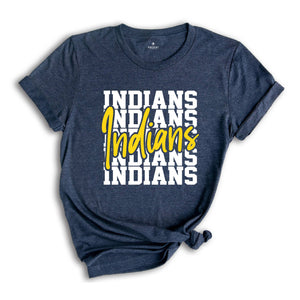 Team Mascot Shirt, Indians Team Shirt, Indians Team Spirit Shirt, Indians Fan Shirt, Indians School Shirt, Indians School Spirit