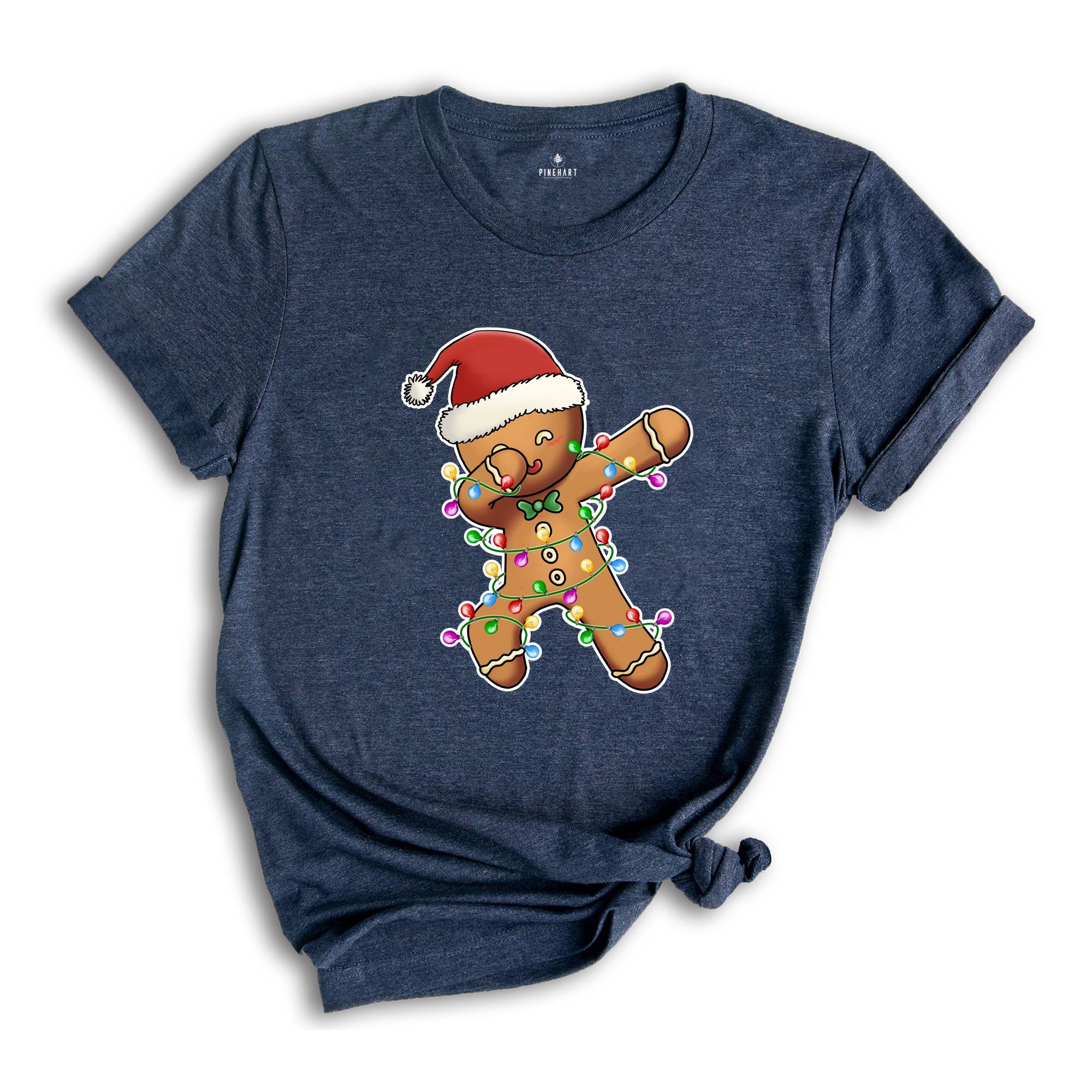 Christmas Gingerbread Dabbing Shirt, Christmas Cookie Shirt, Christmas Light Gingerbread Shirt, Christmas Gift, New Year Tee