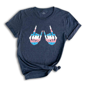 Skeleton Rock Hands Shirt, Trans Pride Shirt, Trans Flag Shirt, Support Trans Kids, LGBTQ Pride Shirt, Pride Ally Shirt, Trans Shirt