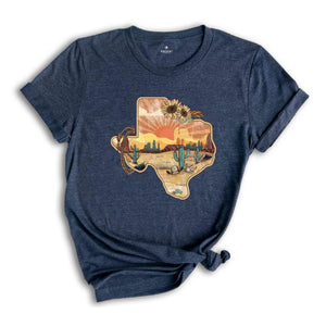 Texas Sunflower T-Shirt, Texas Map Shirt, Texas Country Shirt, Texas Gifts, Country Life Tee, Texas Trip Shirt