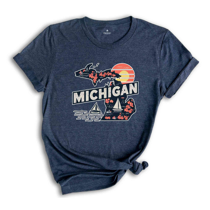 Retro State Of Michigan Shirt, State Of Michigan Shirt, State Shirt, Michigan Shirt, Michigan Lover Shirt, Family Trip Shirt, Travel Shirt