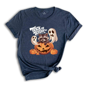 Trick or Trashy Raccoon Halloween Shirt, Retro Raccoon Tee, Cute Raccoon Shirt, Trendy Halloween Tee, Pumpkin Gift, Halloween Tee