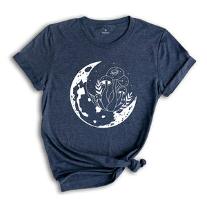 Mushroom Shirt, Witchy Mushroom Shirt, Mystical Mushroom T-shirt, Moon Phase Shirt, Moon with Magic Mushroom Shirt, Mushroom Tee Gift