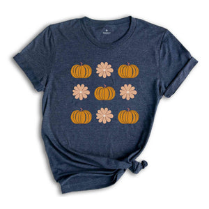 floral Pumpkins Shirt, Retro Pumpkin Shirt, Cute Fall Shirt, Halloween tee, Retro Halloween Shirt, Fall Shirt, Trendy Mom Shirt