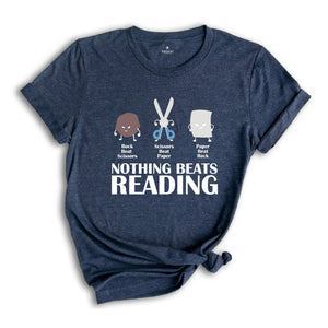 Rock Paper Scissor Reading Shirt, Book tshirt, Reading Teacher T-shirt, Bookworm Shirt, Teacher Tee, Book Lover Gift