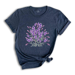 Lavender Flower Shirt, Vintage Lavender Flower Shirt, Boho Wildflowers Shirt, Vintage Botanical Flower Shirt, Gardening Shirt, Nature Shirt