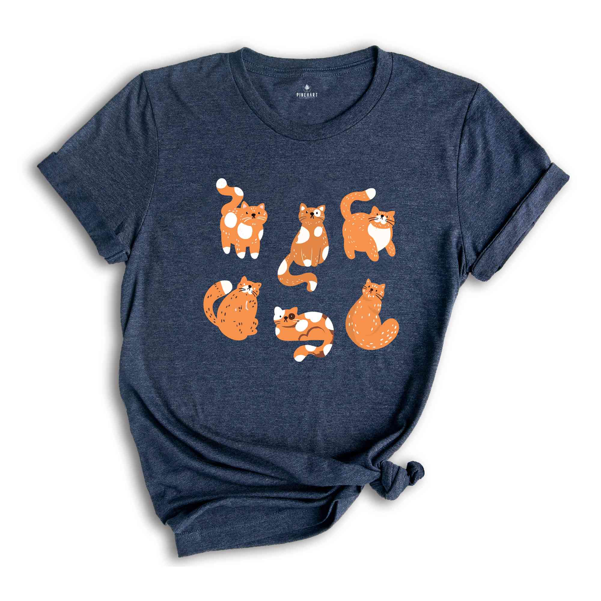 Cat Lovers Tee, Orange Cat Shirt, Gift For Cat Owner, Orange Tabby Cat Shirt, Cute Orange Cats T-shirt