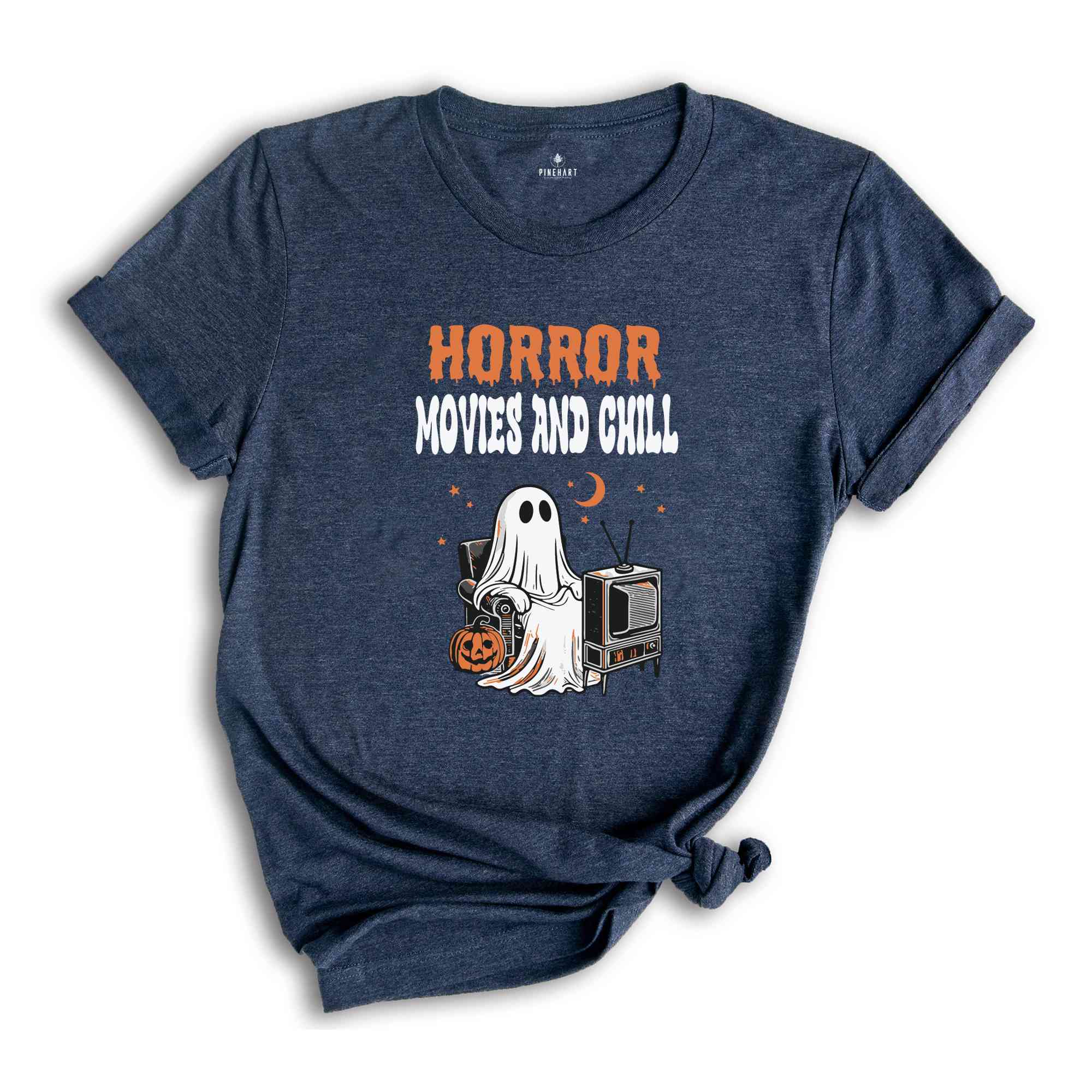 Horror Movies And Chill Halloween Shirt, Halloween Shirt, Sheet Ghosts Shirt, Funny Halloween Shirt, Movie Night Shirt