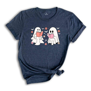 Cute Reading Ghosts Shirt, Halloween Books Shirt, Ghost Reading Books Shirt, Book Lover Shirt, Teacher Halloween Shirt, Cute Ghost Shirt